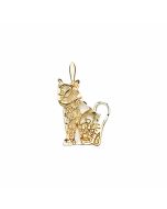 10K Yellow Gold Filigree Cat Pendant