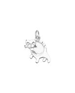 Silver Scared Cat Charm