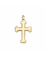 10K Yellow Gold Plain Bottony Cross Charm