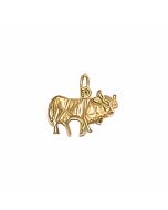 10K Yellow Gold 3D Cow Charm