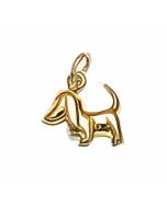 10K Yellow Dachshund Dog Charm