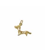 10K Yellow Gold 3D Dachshund Dog Charm