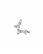 Silver 3D Dachshund Dog Charm