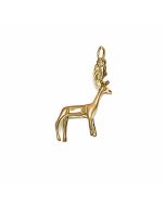 10K Yellow Gold 3D Buck Charm