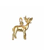 10K Yellow Gold 3D Elk Charm