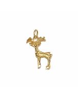 10K Yellow Gold 3D Deer Charm