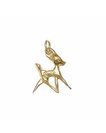 10K Yellow Gold 3D Fawn Charm