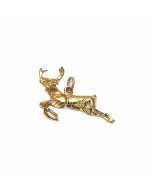 10K Yellow Gold 3D Leaping Deer Charm