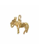 10K Yellow Gold 3D Donkey Charm