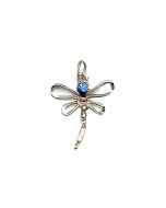 Silver Blue Dragonfly Charm