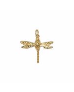 10K Yellow Gold 3D Dragonfly Charm