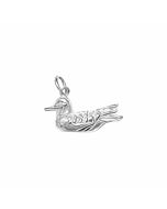 Silver 3D Duck Charm