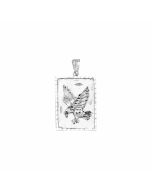 Silver Eagle in a Rectangular Pendant