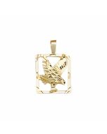 10K Yellow Gold Rectangular Eagle Pendant