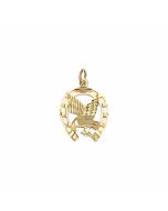 10K Yellow Gold Eagle in a Horseshoe Charm