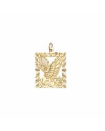 10K Yellow Gold Eagle in a Rectangular Pendant