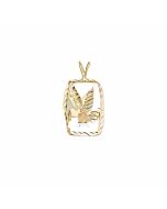 10K Yellow Gold Rectangular Eagle Pendant