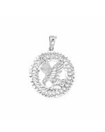 Silver Eagle in a Circle Pendant