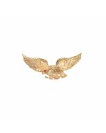 10K Yellow Gold Red Eye Eagle Pendant