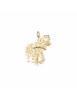 10K Yellow Gold Big Elephant Pendant