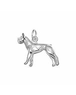 Silver 3D Great Dane Charm