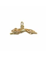 10K Yellow Gold 3D Greyhound Dog Charm