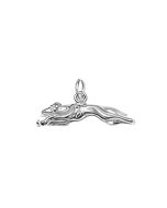 Silver 3D Greyhound Dog Charm