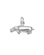 Silver 3D Hippopotamus Charm