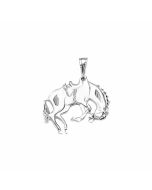 Silver Horse Bowing Head Pendant