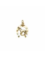 10K Yellow Gold Horse in a Horseshoe Pendant