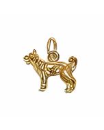 10K Yellow Gold 3D Husky Dog Charm