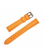 16mm Orange and White Stitched Silicone Watch Band with Quick Release Pins