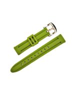 22mm Green Center Raised Style Silicone Watch Band with Quick Release Pins
