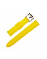18mm Yellow Center Raised Style Silicone Watch Band with Quick Release Pins