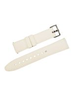 20mm White Diamond Pattern Stitched Silicone Watch Band with Quick Release Pins