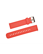 22mm Red Plain Silicone Watch Band with Extra Adjustment Holes and Quick Release Pins