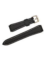 18X21MM Black with White Stitched Silicone Watch Band