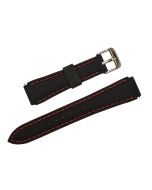 20X24MM Black with Red Stitched Silicone Watch Band