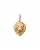 10K Yellow Gold Big Lion's Head Pendant