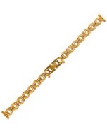 Yellow Metal 12mm Cuban Curb Chain Style Watch Strap