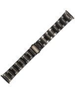 Black Metal 16-22mm Heavy Duty Layered Brick Style Buckle Watch Strap