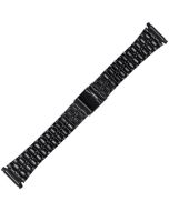 Black Metal 16-22mm Zipper Style Buckle Watch Strap