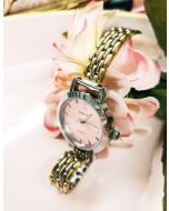 Two Tone Metal 12mm Puffed Curb Chain Style Buckle Watch Strap