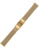 Yellow Metal 18mm Zipper Style Buckle Watch Strap