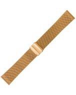 Yellow Metal 22mm Mesh Buckle Watch Strap