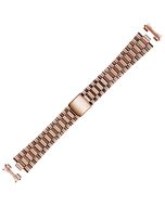 Rose Metal 18mm Curved Rollo With Lines Style Buckle Watch Strap