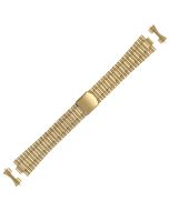 Yellow Metal 18mm Curved Rollo With Lines Style Buckle Watch Strap