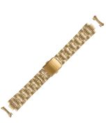 Yellow Metal 18mm Curved Caterpillar Style Buckle Watch Strap