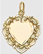 10K Yellow Gold Victorian Heart Charm