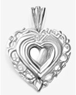 Silver Queen of Hearts Heart Pendant